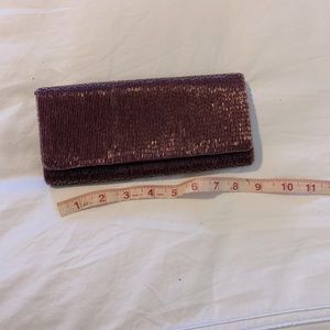 Purple sequin clutch